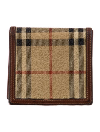 Burberry Haymarket Check Pattern Plaid Print Bifold Wallet