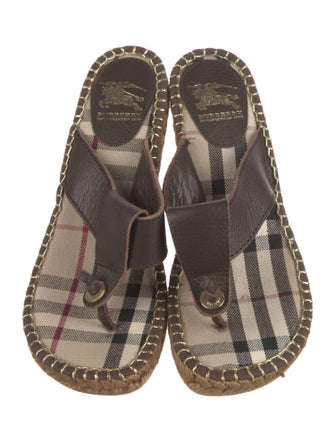 Burberry Nova Check Pattern Leather Espadrilles