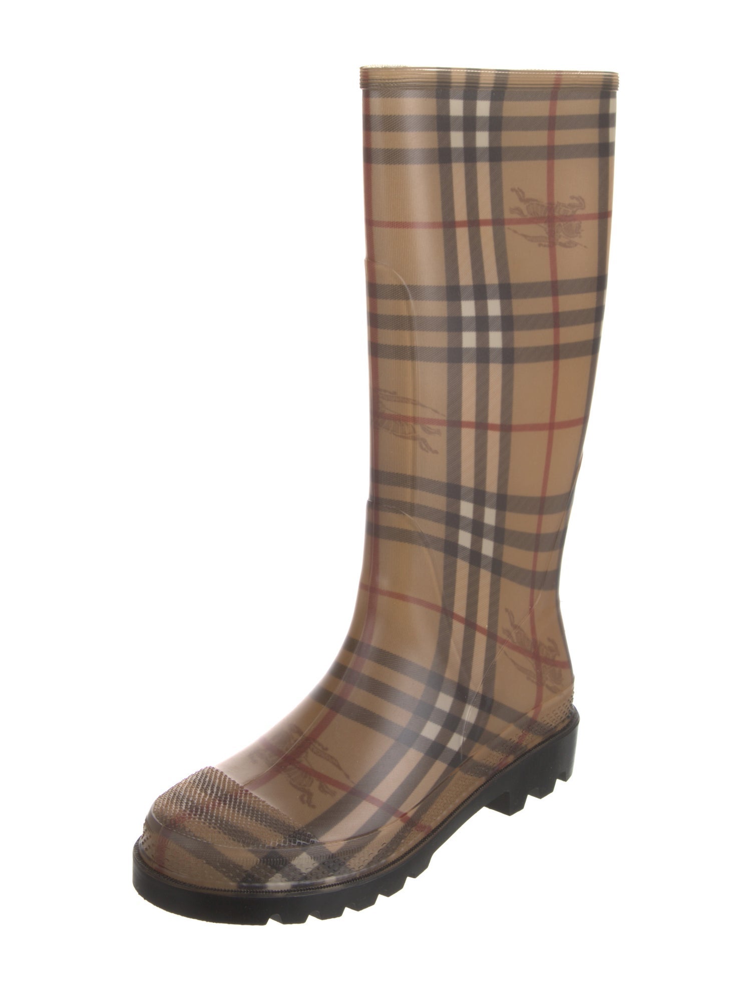 Burberry Rubber Plaid Print Rain Boots