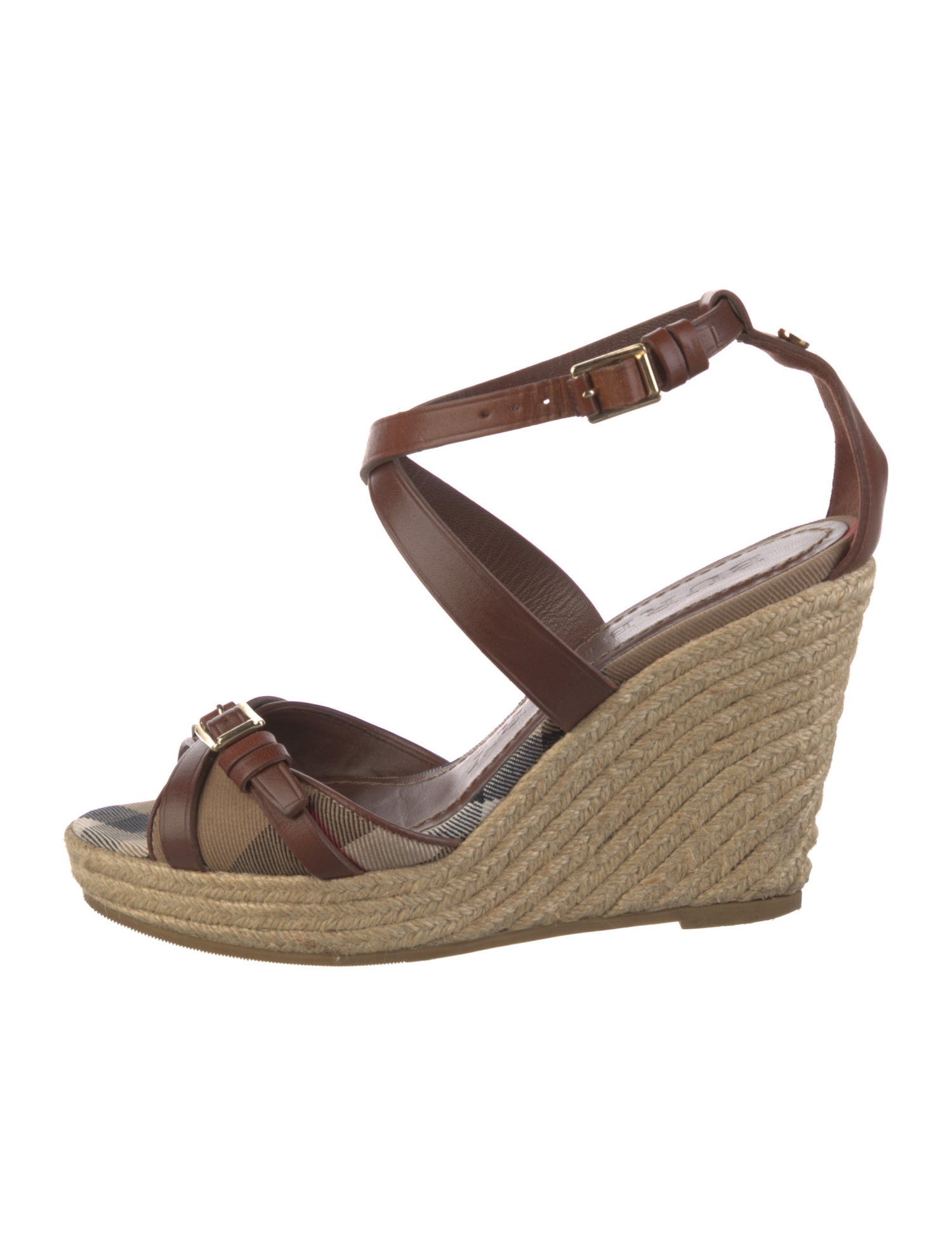 Burberry Leather Printed Espadrilles