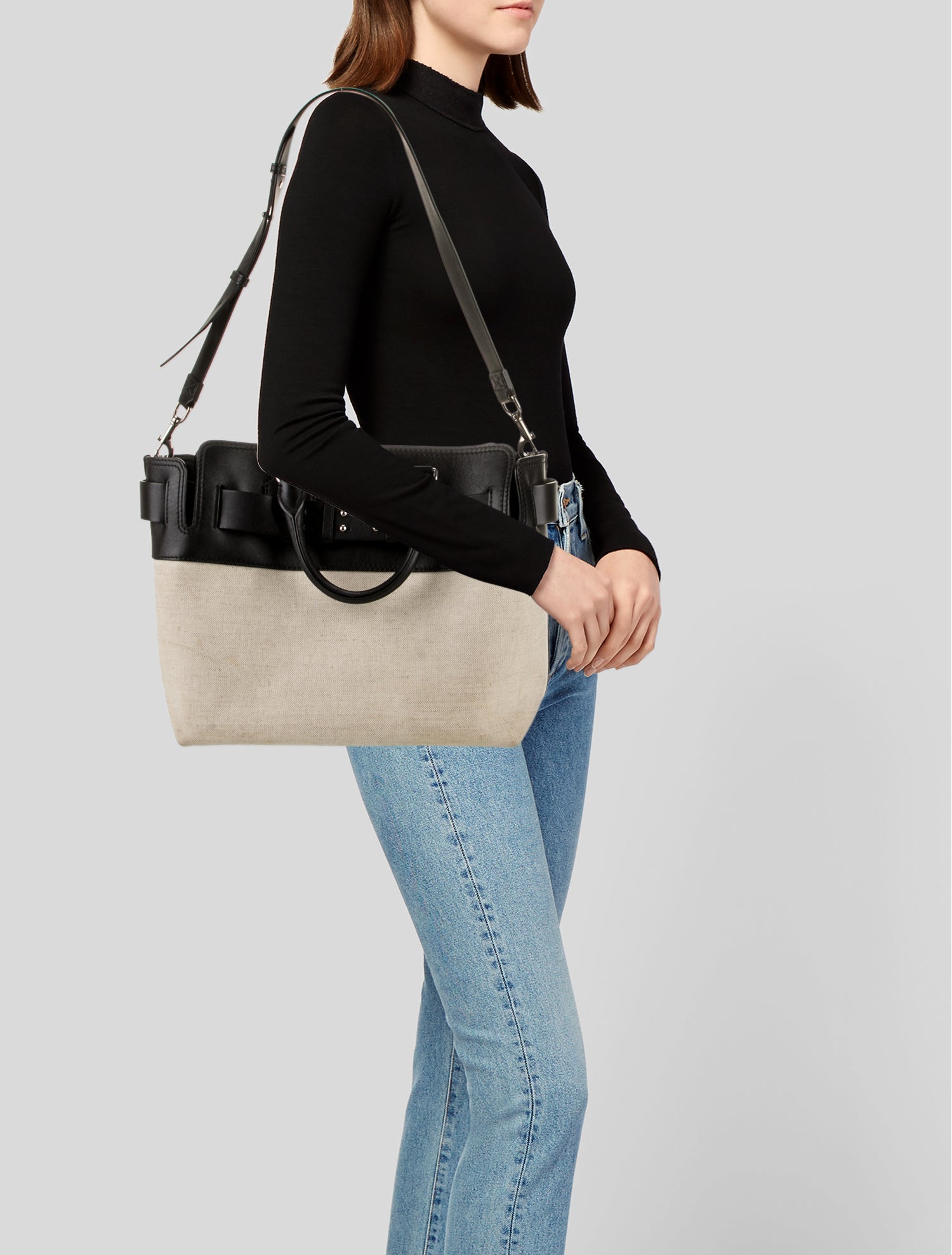 Burberry Canvas Belt Tote