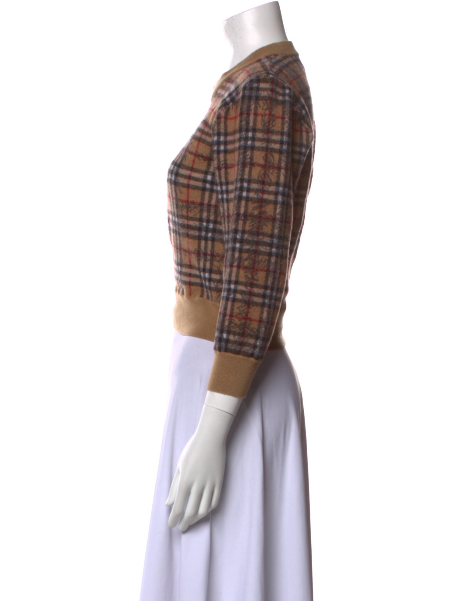 Burberry Merino Wool Plaid Print Sweater