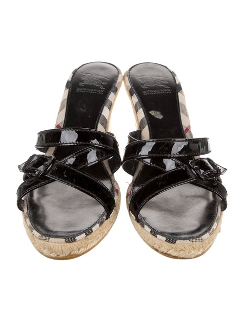 Burberry Nova Check Pattern Patent Leather Espadrilles