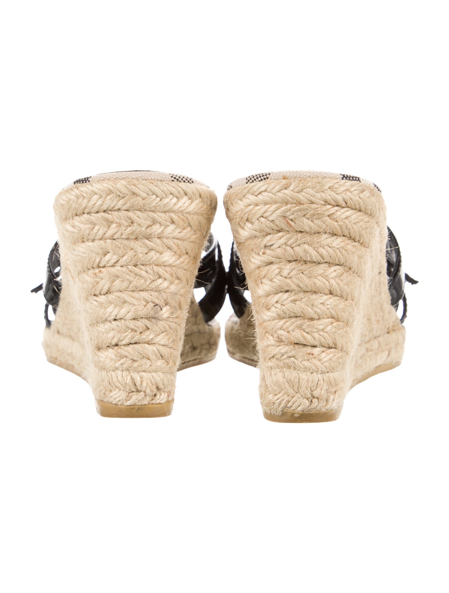 Burberry Nova Check Pattern Patent Leather Espadrilles