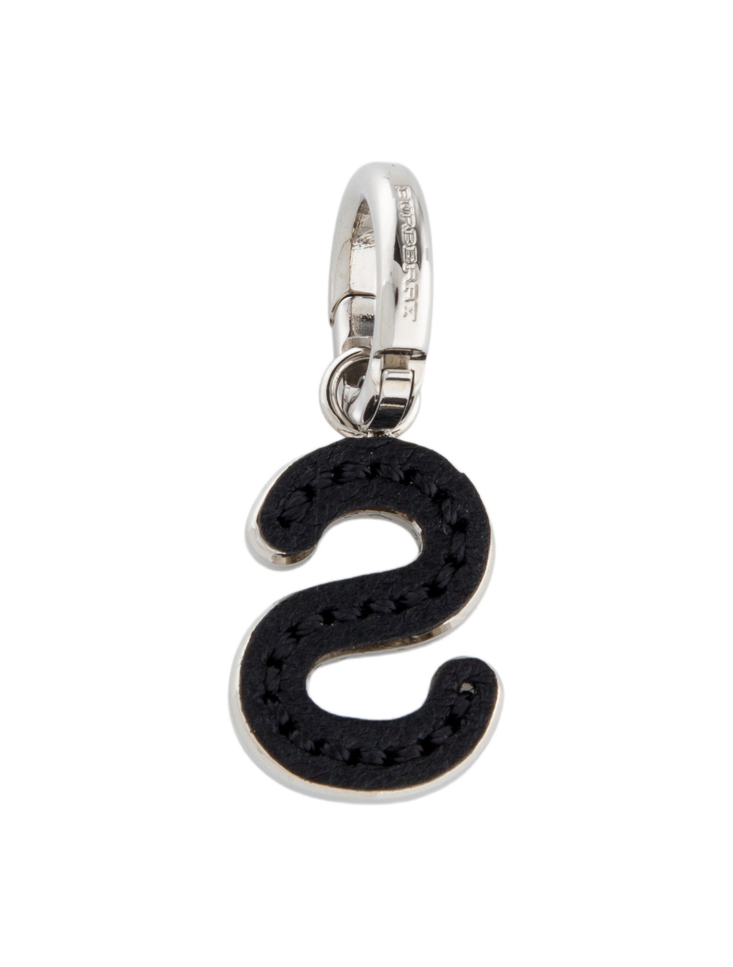 Burberry Leather Topstitched "S" Alphabet Charm w/ Tags