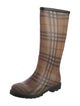 Burberry Haymarket Check Pattern Rubber Rain Boots