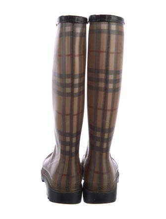 Burberry Haymarket Check Pattern Rubber Rain Boots