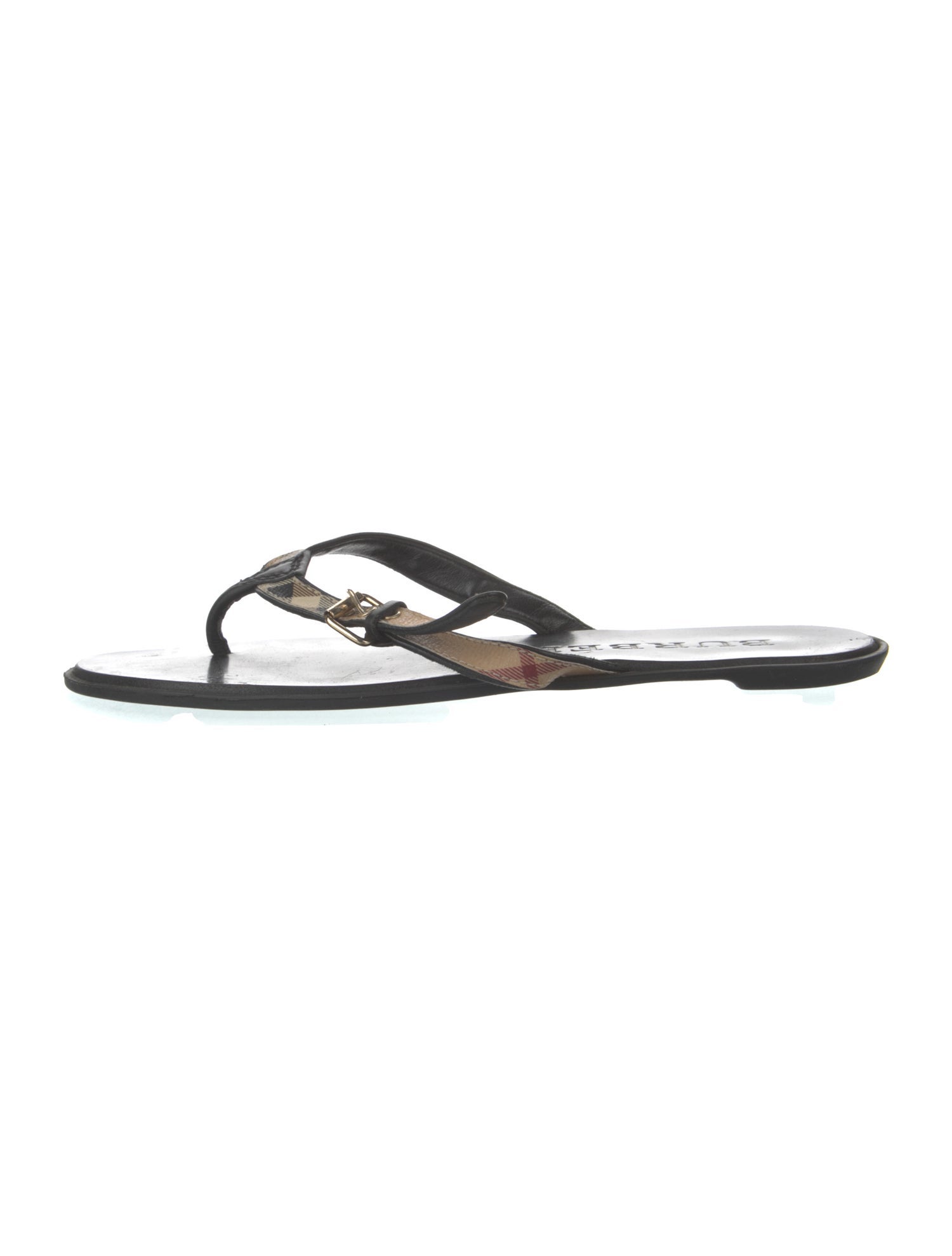 Burberry Nova Check Pattern Canvas Flip Flops
