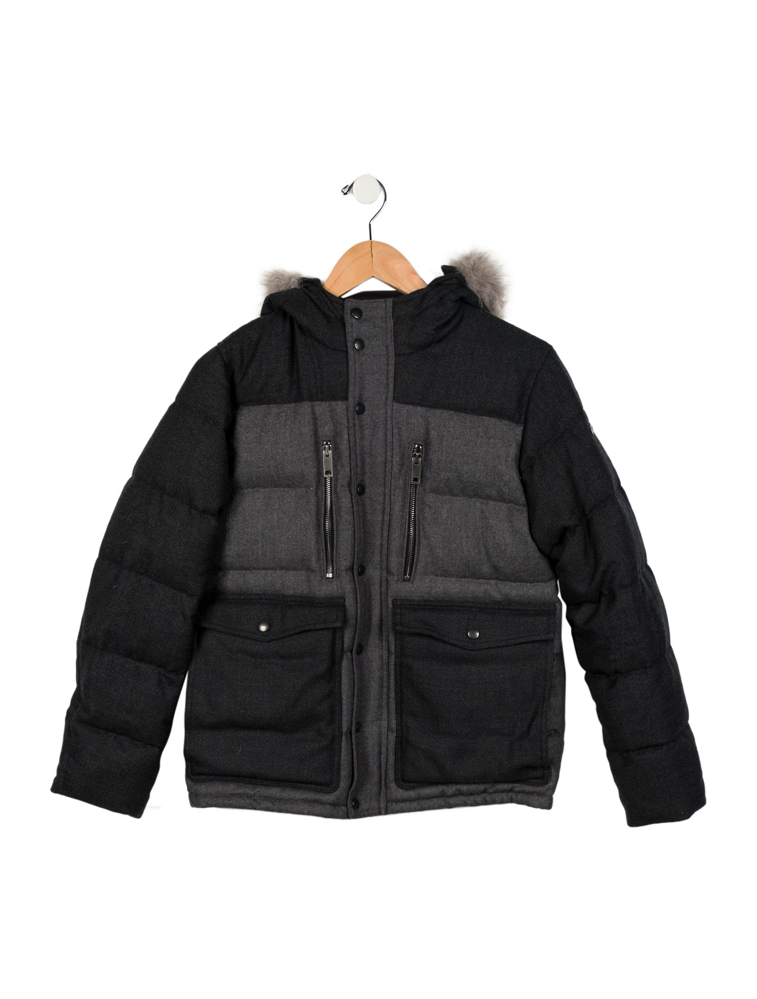 Burberry Boys' Down Fur Trimmed Coat