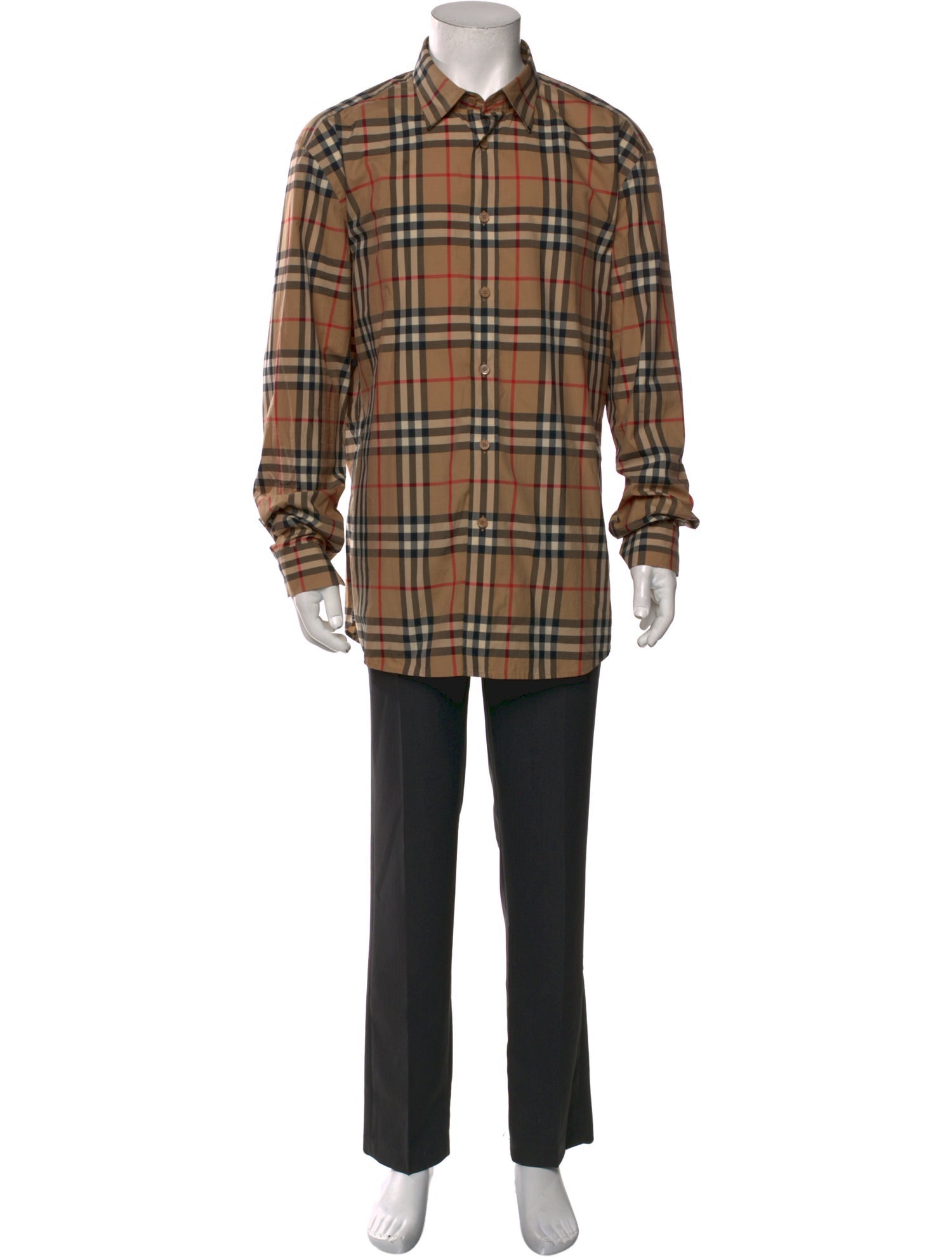 Burberry Nova Check Pattern Long Sleeve Dress Shirt