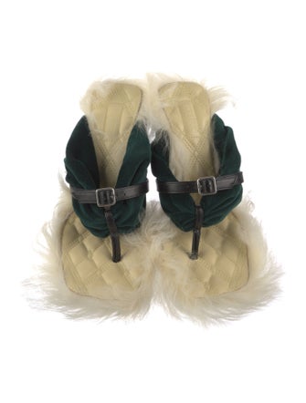 Burberry Velvet Flip Flops