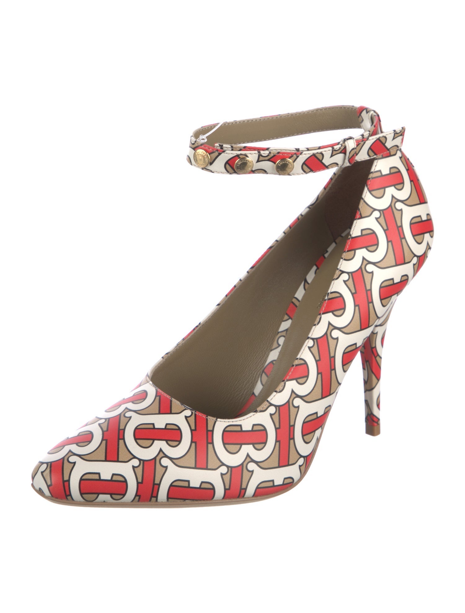 Burberry TB Monogram Leather Pumps