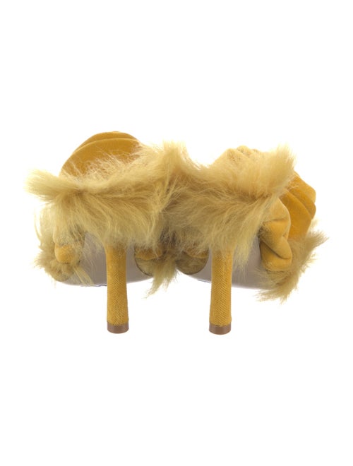 Burberry Velvet Fur Trim Slides