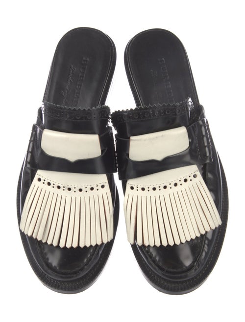 Burberry Patent Leather Lasercut Accents Mules