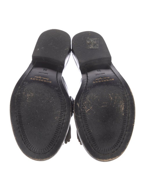 Burberry Patent Leather Lasercut Accents Mules