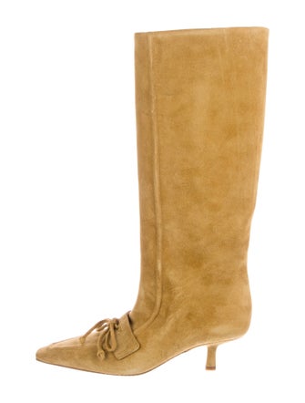 Burberry Suede Bow Accents Boots