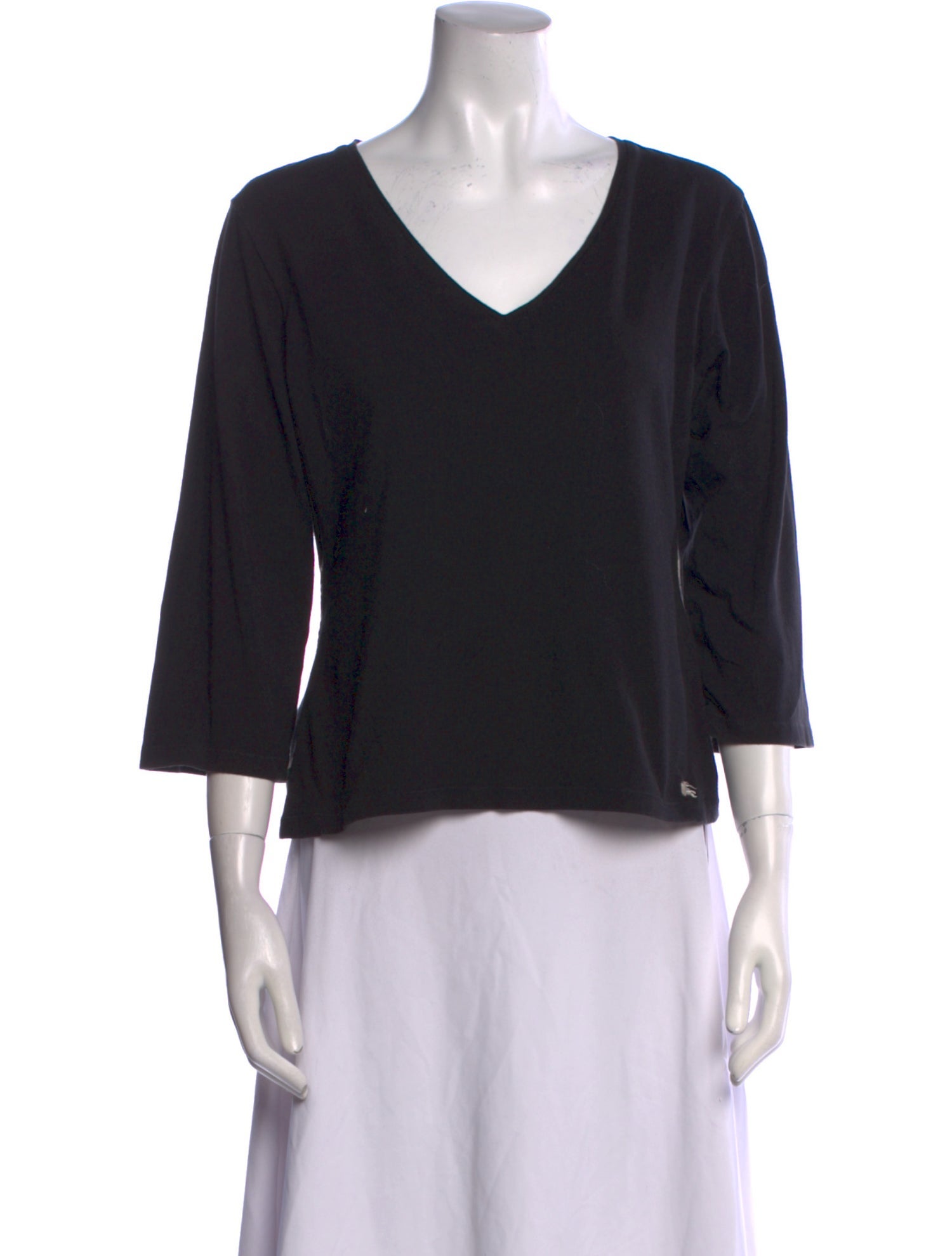 Burberry V-Neck Three-Quarter Sleeve Top