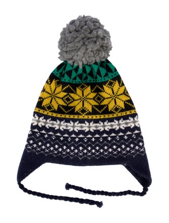 Burberry Pattern Print Wool Knit Beanie
