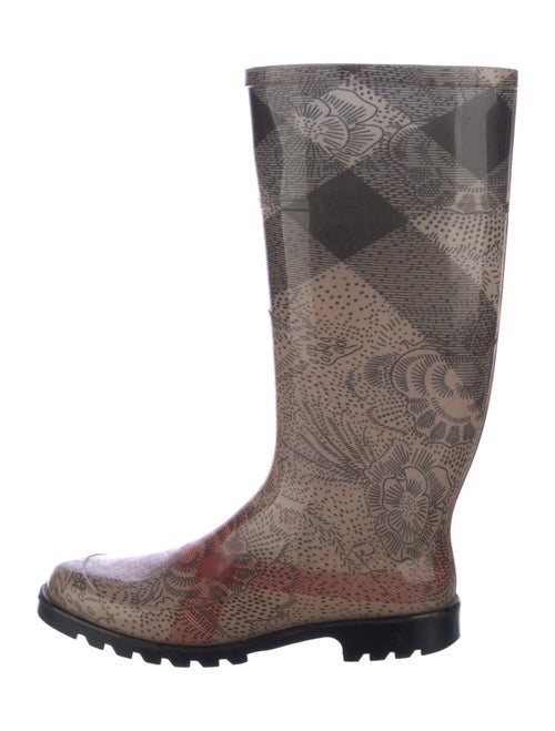 Burberry Nova Check Pattern Rubber Rain Boots