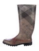 Burberry Nova Check Pattern Rubber Rain Boots