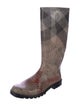 Burberry Nova Check Pattern Rubber Rain Boots
