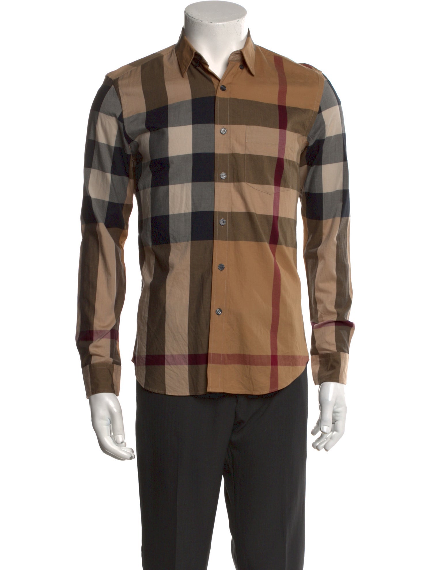 Burberry Exploded Check Pattern Long Sleeve Shirt
