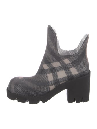 Burberry Smoked Check Pattern Rubber Rain Boots