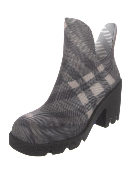 Burberry Smoked Check Pattern Rubber Rain Boots