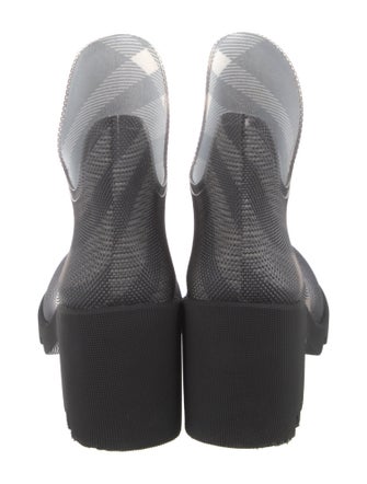 Burberry Smoked Check Pattern Rubber Rain Boots