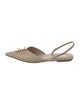 Burberry TB Monogram Leather Slingback Flats