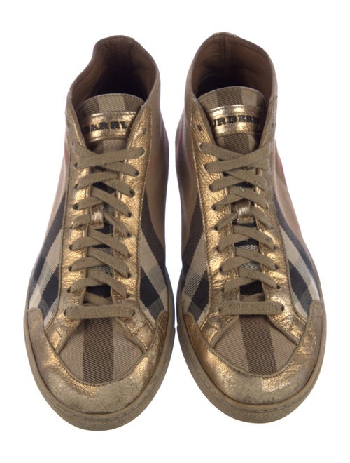 Burberry Canvas Plaid Print Sneakers