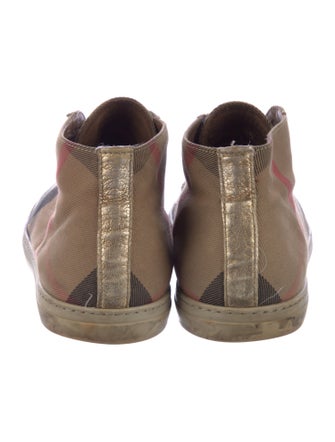 Burberry Canvas Plaid Print Sneakers