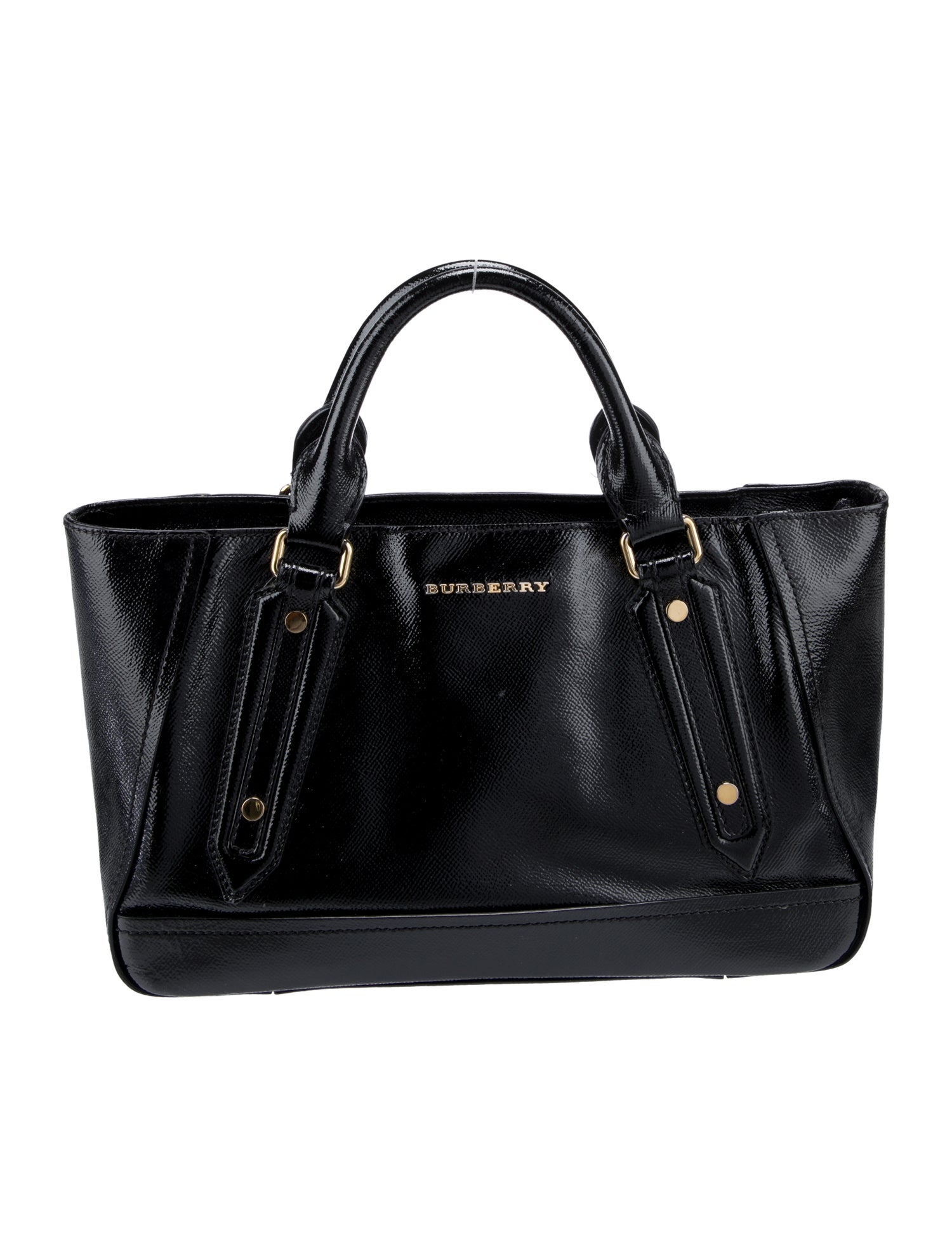 Burberry Patent Leather Top Handle Bag