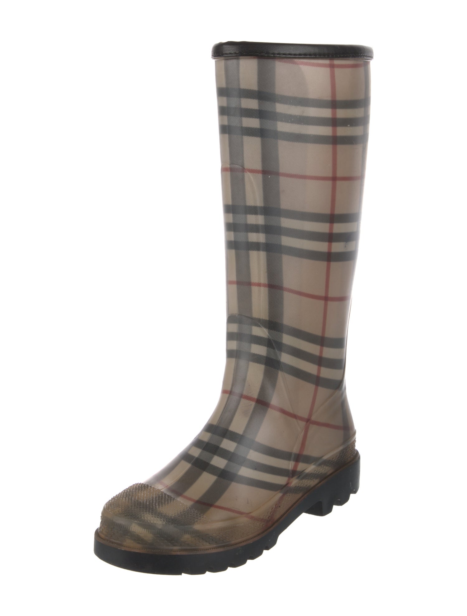 Burberry Nova Check Pattern Rubber Rain Boots