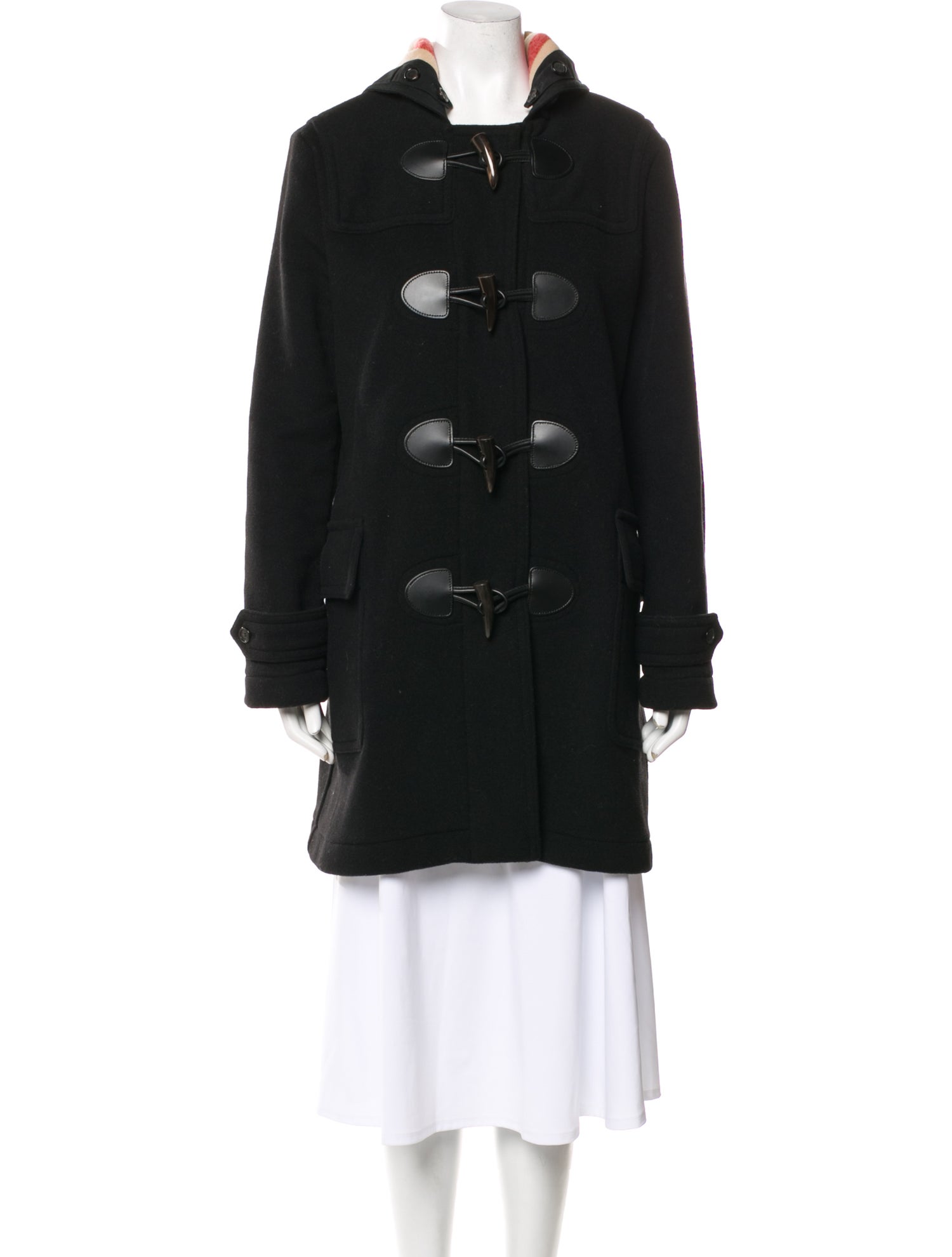 Burberry Wool Faux Fur Coat