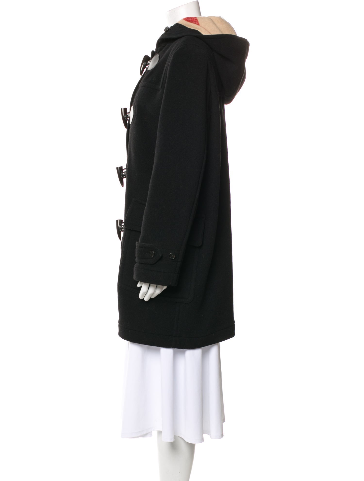 Burberry Wool Faux Fur Coat