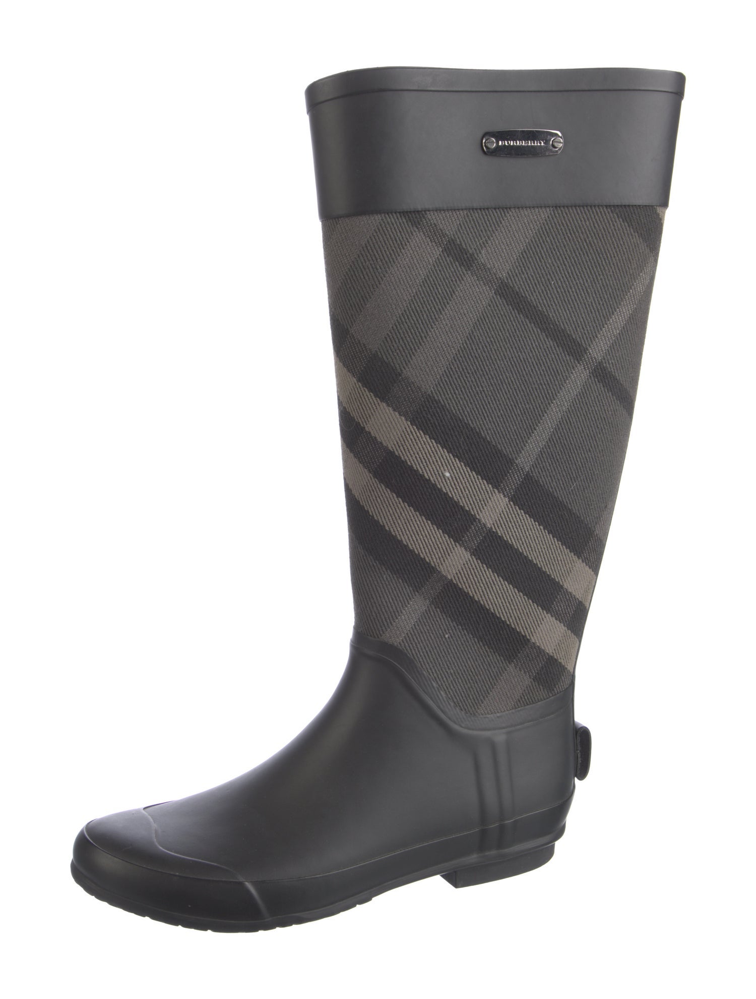 Burberry Rubber Plaid Print Rain Boots
