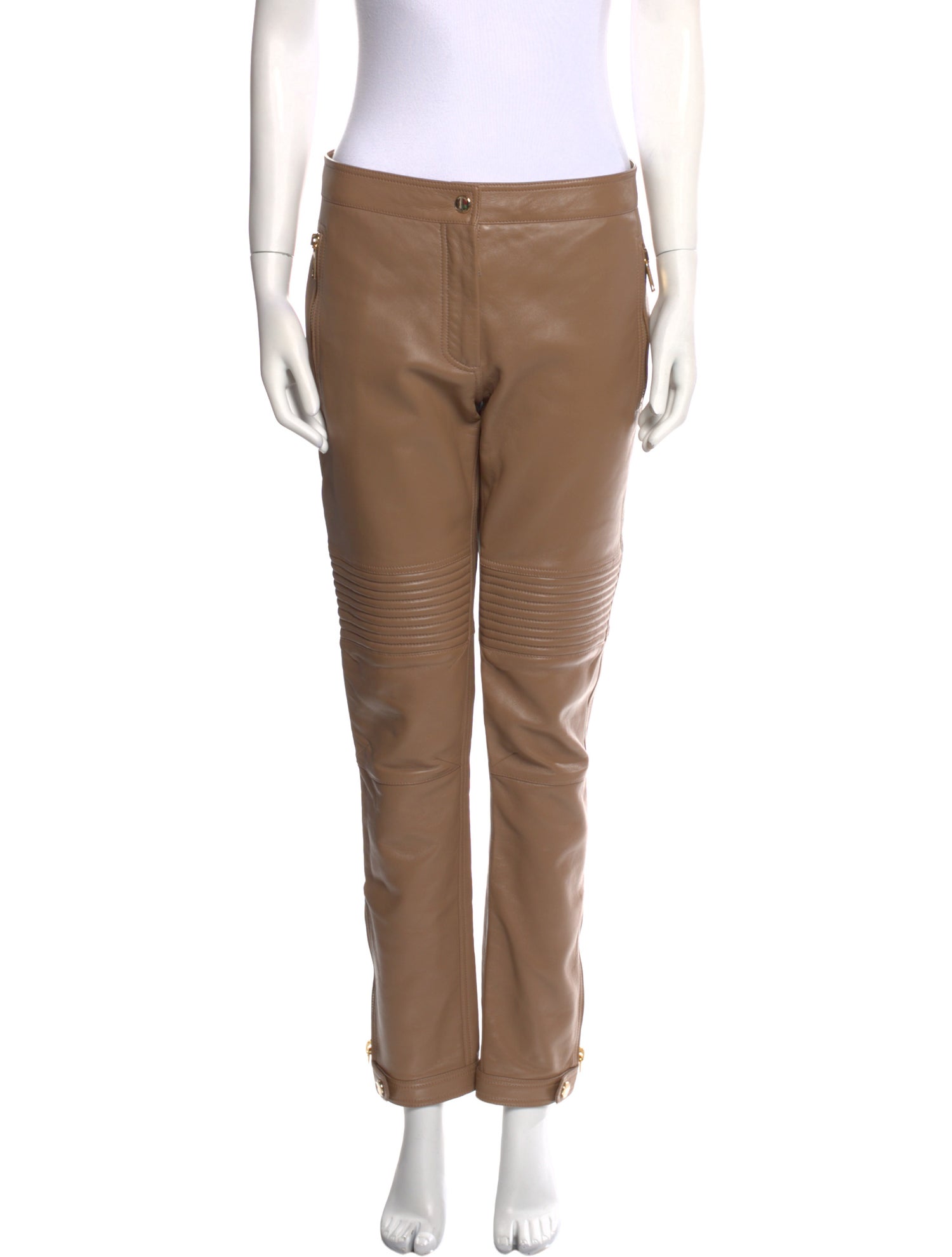 Burberry Leather Straight Leg Pants
