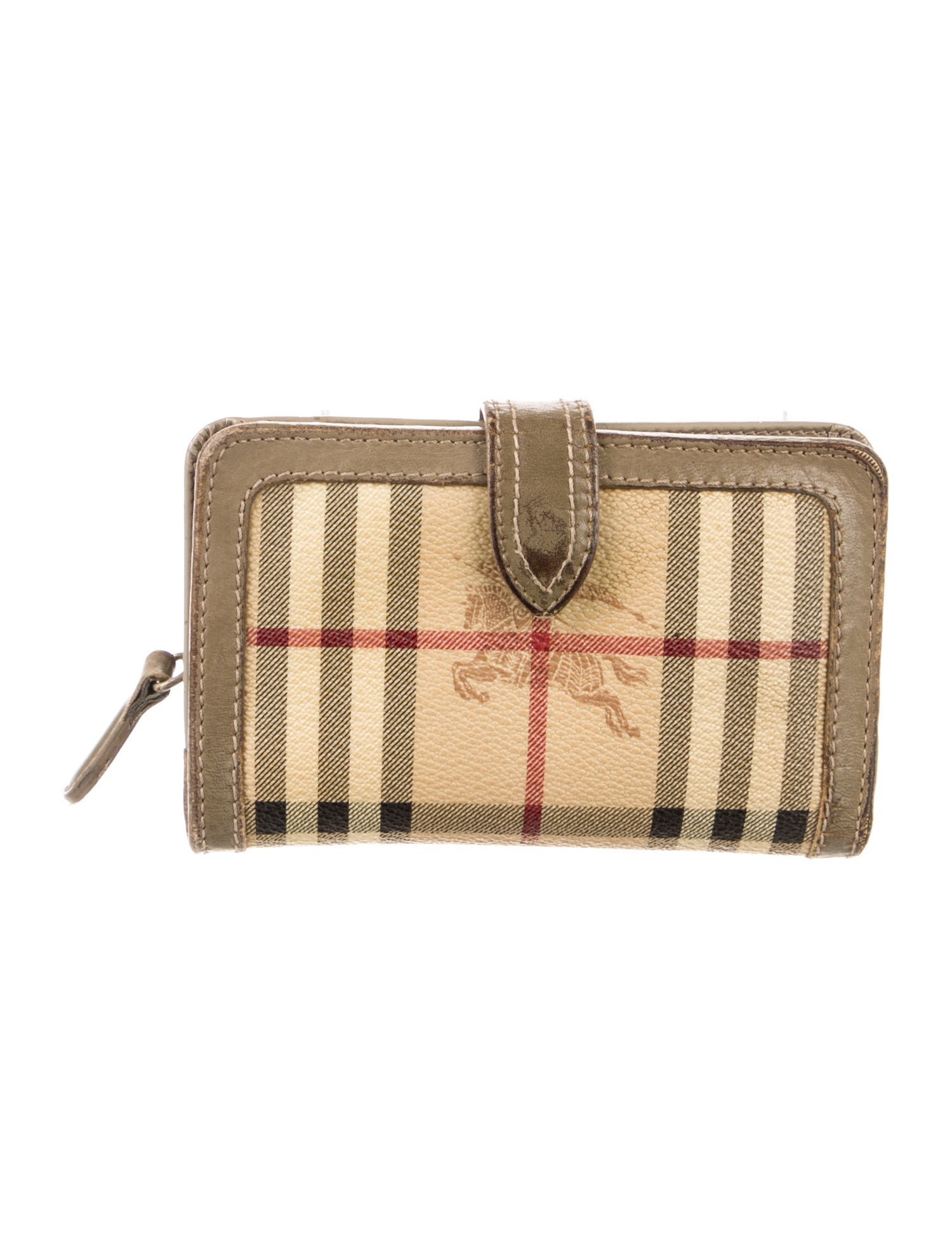 Burberry Haymarket Check Pattern Printed French Purse