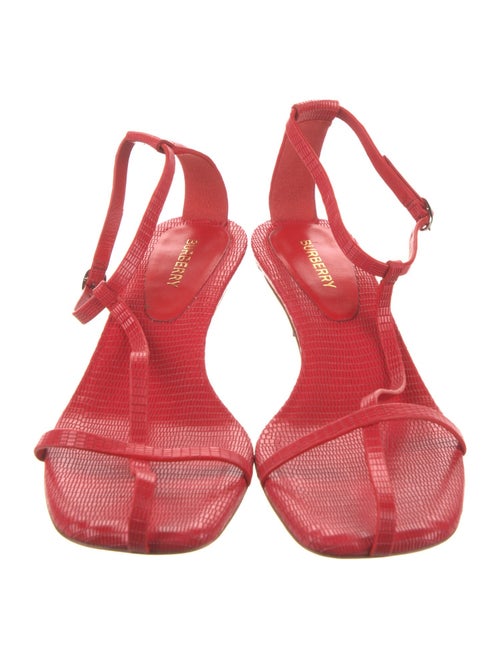 Burberry Leather T-Strap Sandals