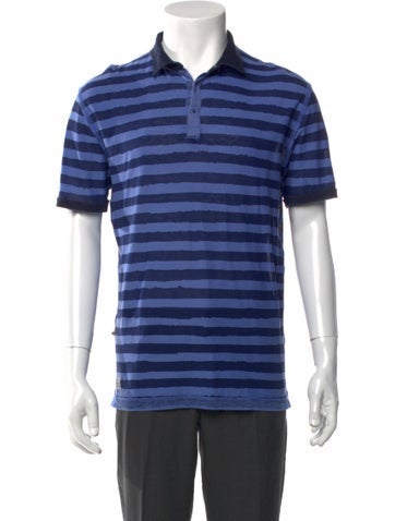 Burberry Polos Striped Collar Polo Shirt M