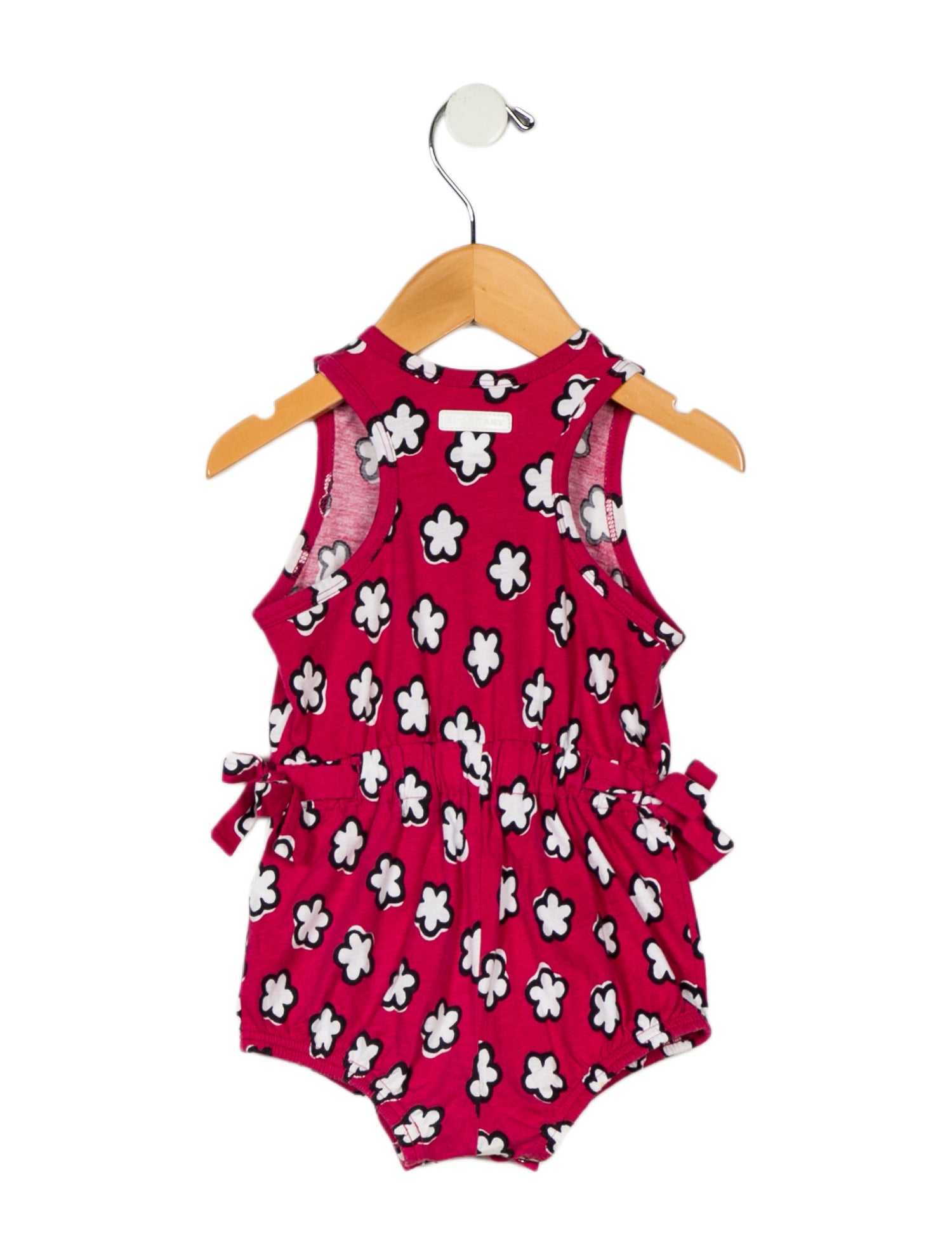 Burberry Infant Girls' Patterned Bow Embellished Sleeveless One Piece