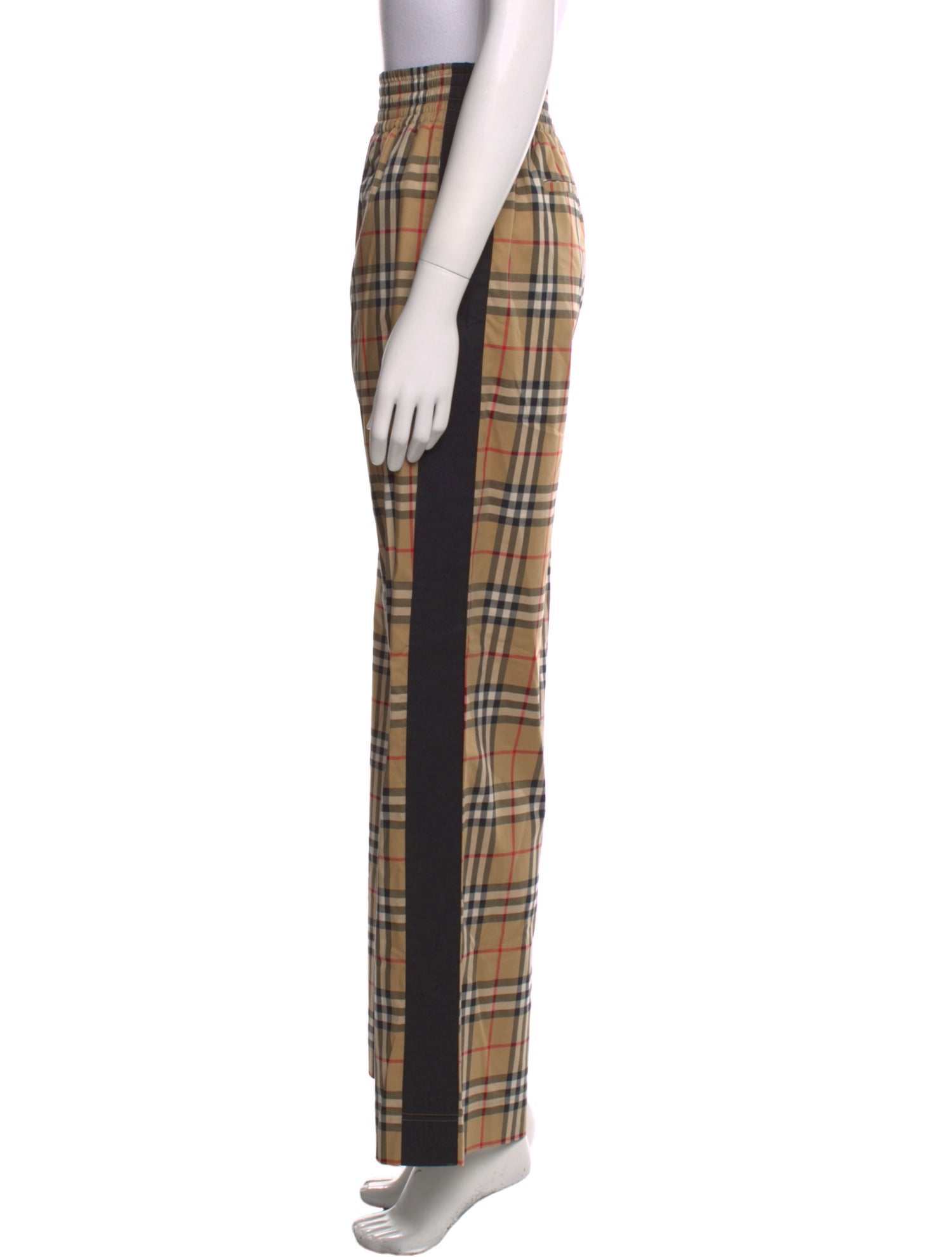 Burberry Plaid Print Wide Leg Pants