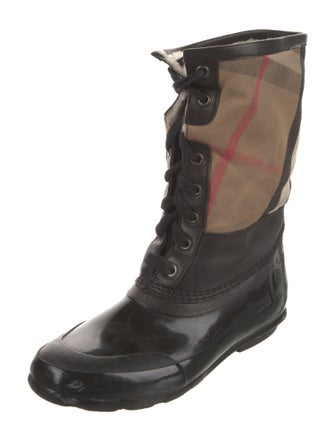 Burberry House Check Pattern Rubber Rain Boots