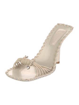 Burberry Leather Whipstitch Trim Slides