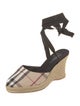 Burberry Canvas Plaid Print Slingback Pumps