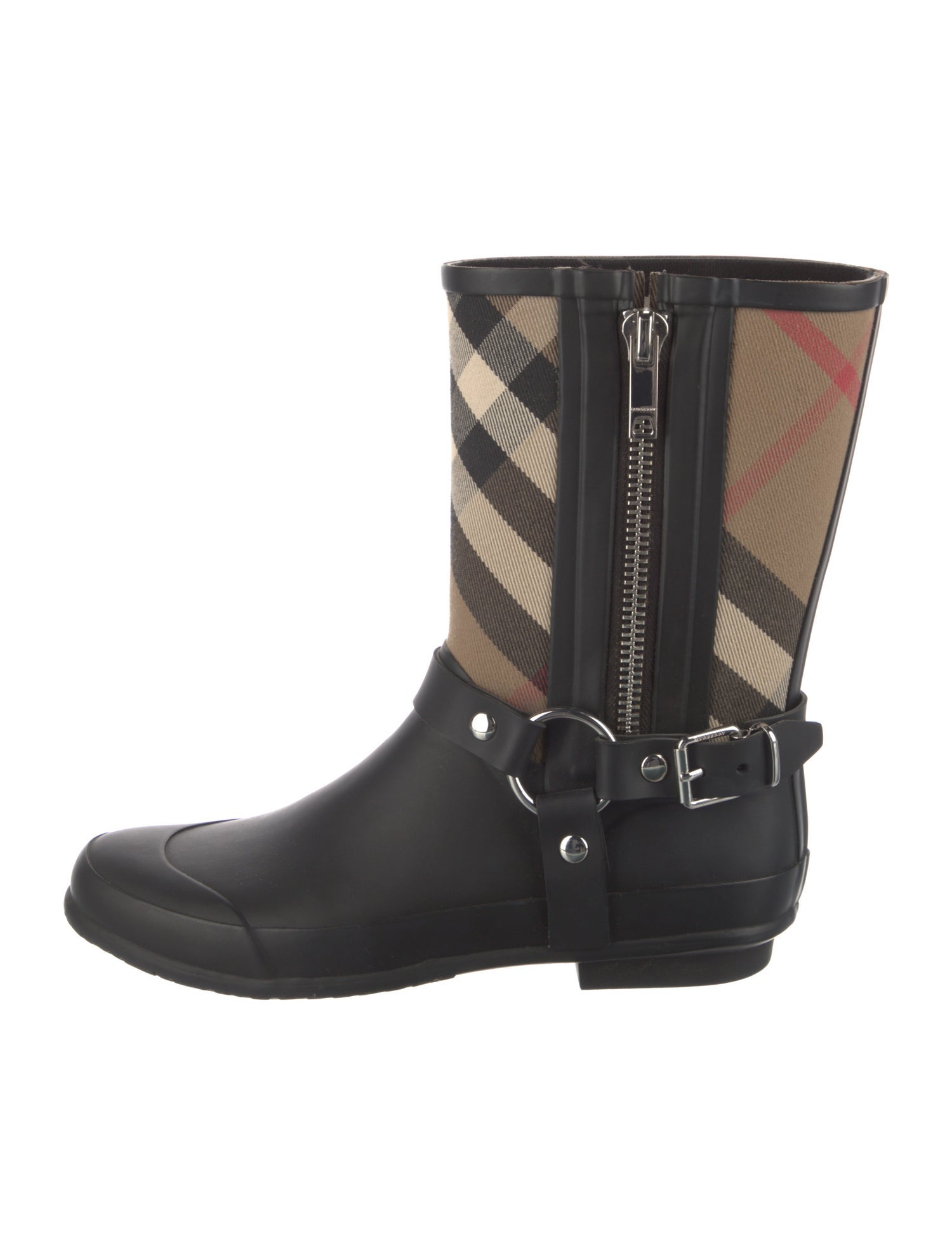 Burberry Nova Check Pattern Rubber Rain Boots