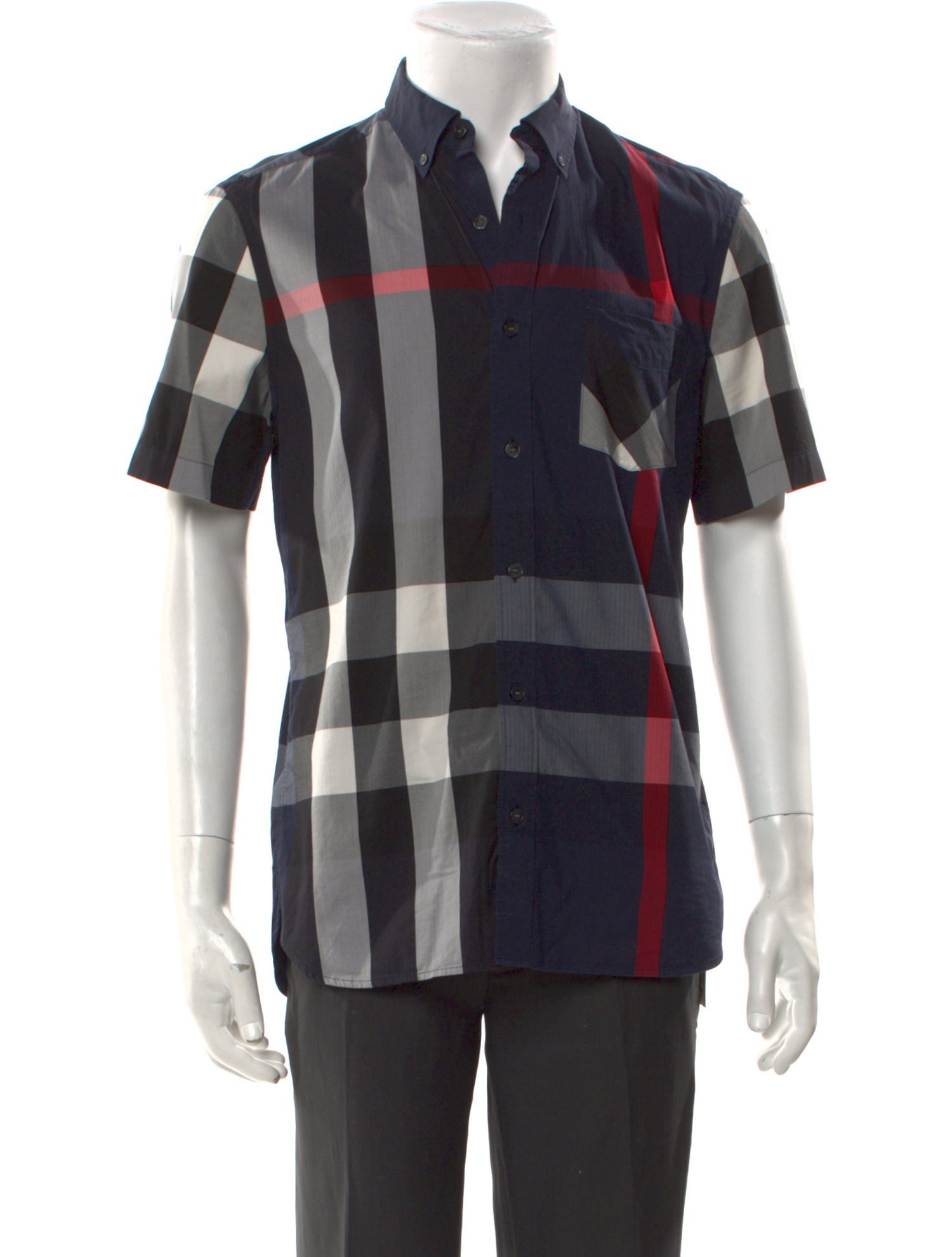 Burberry Exploded Check Pattern Short Sleeve Shirt