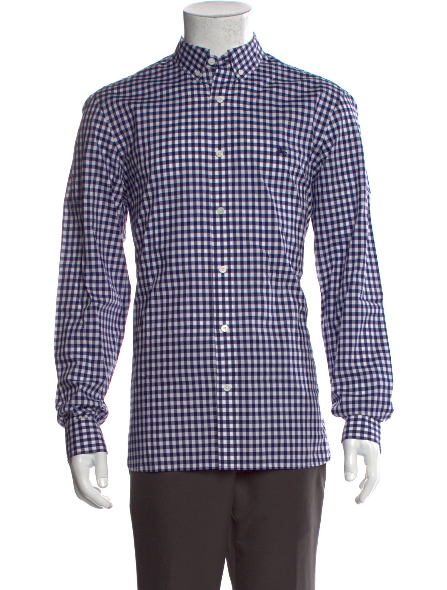 Burberry Plaid Print Long Sleeve Shirt