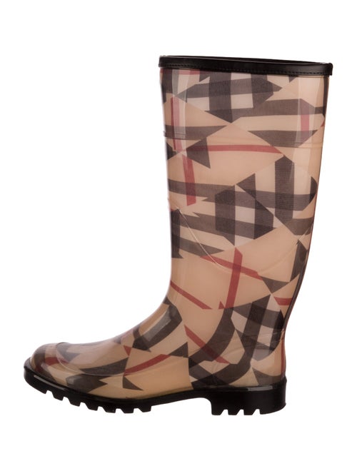 Burberry Abstract Check Rubber Rain Boots